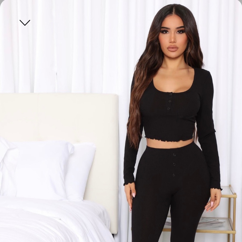 Black leggings and black shirt two piece set